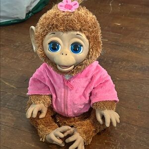 Interactive FurReal Plush Monkey in Pink Jacket - Kids Stuffed Animal